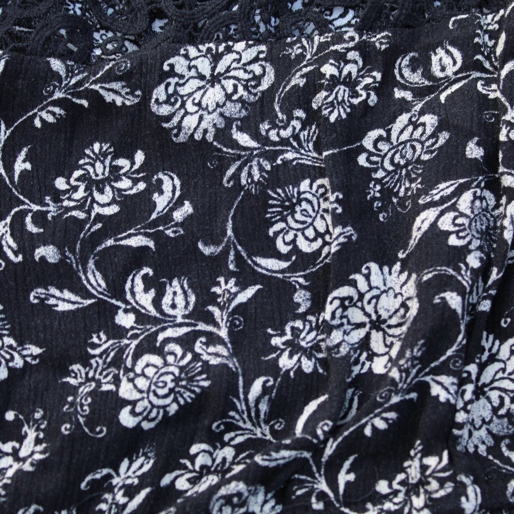 CAPE JUBY Black White Floral Tank Romper M - Picture 5 of 5